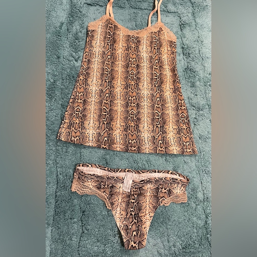 Snake Print Lingerie Set